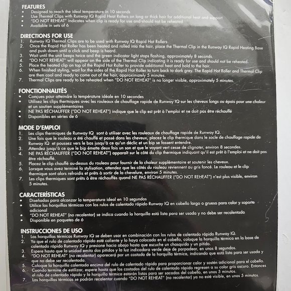 FHI HEAT Runway IQ Session Styling Set of 6 Thermal Clips, One Size, BNIP - Picture 4 of 7